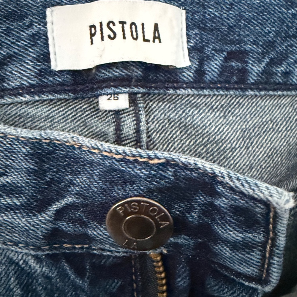 Like New Pistola Lexi Mid-Rise Bowed Straight Jeans Size 26 - Picture 3 of 5